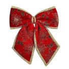 Laço Decorativo Natalino com Glitter 22cm Ideal para Árvores, Guirlandas e Centros de Mesa