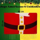 Jogo Americano 12 Peças Natalino 33x46cm Plástico com Descansos de Copo