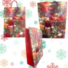 Sacola Natalina Xmas Prints Sortida Estampada 30x42x12cm para Presentes de Natal
