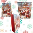 Sacola Natalina Xmas Prints Sortida Estampada 30x42x12cm para Presentes de Natal
