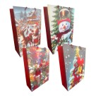 Sacola Natalina Xmas Prints Sortida Estampada 30x42x12cm para Presentes de Natal
