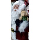 Papai Noel com Urso 60cm em Poliéster – Enfeite Natalino Decorativo para Casa, Loja e Vitrines