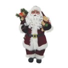 Papai Noel com Urso 40cm em Poliéster – Enfeite Natalino Decorativo para Casa, Loja e Vitrines