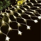 Rede LED C Estrela 120 Lâmpadas Branco Quente 220V Decoração Natalina Fachada Jardim