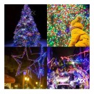 Pisca LED 300L Colorido Fio Transparente 27,3 Metros 220V – 8 Funções de Iluminação Decorativa para Árvores de Natal, Fachadas e Ambientes Internos