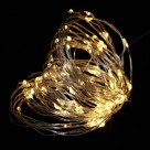 Fio de Cobre 100 LEDs Branco Quente 10 Metros Energia Solar – Iluminação Decorativa para Jardins, Festas, Eventos e Áreas Externas 