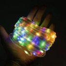 Pisca Fio LED 200L Colorido 20 Metros Bivolt Fio Transparente com 8 Funções de Iluminação para Natal e Festas