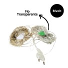 Cascata LED Fio Cobre 900L 6x0,75m Branco Quente Bivolt Decoração Natal e Festas