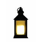 Lanterna Marroquina Decorativa Preto com Vela LED Iluminação Ambiente e Festas