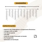 Cascata LED 240L Branco Quente 220v Decoração Natal Festas e Ambientes