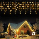 Cascata LED 240L Branco Quente 220v Decoração Natal Festas e Ambientes