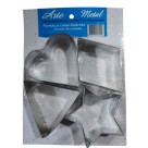 Formas de Metal p/ Cortar Bolacha – Kit c/ 4 Cortadores Sortidos Resistentes p/ Confeitaria