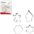 Formas de Metal p/ Cortar Bolacha – Kit c/ 4 Cortadores Sortidos Resistentes p/ Confeitaria