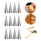 Formas para Canudinhos de Metal 12 Peças – Utensílio de Confeitaria p/ Canudos Recheados e Massa Folhada