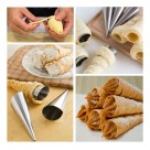 Formas para Canudinhos de Metal 12 Peças – Utensílio de Confeitaria p/ Canudos Recheados e Massa Folhada