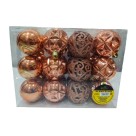 Kit Bola de Natal 24 Unidades 6 cm– Enfeites Decorativos Natalinos com Glitter Sortido para Árvore, Festas e Ambientes Comerciais