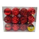 Kit Bola de Natal 24 Unidades 6 cm– Enfeites Decorativos Natalinos com Glitter Sortido para Árvore, Festas e Ambientes Comerciais