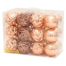 Kit Bola de Natal 24 Unidades 6 cm– Enfeites Decorativos Natalinos com Glitter Sortido para Árvore, Festas e Ambientes Comerciais