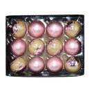Bola de Natal 6cm Escrita Brilho Kit com 12 Peças – Enfeites Decorativos Natalinos com Palavras, Cores Sortidas e Acabamento Brilhante 