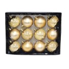 Bola de Natal 6cm Escrita Brilho Kit com 12 Peças – Enfeites Decorativos Natalinos com Palavras, Cores Sortidas e Acabamento Brilhante 