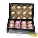 Bola de Natal 6cm Escrita Brilho Kit com 12 Peças – Enfeites Decorativos Natalinos com Palavras, Cores Sortidas e Acabamento Brilhante 