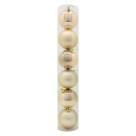 Bola de Natal Lisa Mista Champagne 7cm C/6 Peças  – Enfeites Natalinos Elegantes e Duráveis