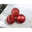 Kit Bolas de Natal 6cm c/7pcs Sortidas Enfeites Decorativos com Glitter para Árvore de Natal