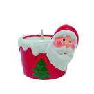 Castical Vela Personagens Natalinos Decorativo em Resina com Vela Inclusa – Enfeite de Mesa e Decoração de Natal com Papai Noel, Rena e Boneco de Neve