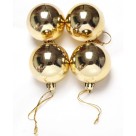 Bola de Natal 3cm Lisa c/8pcs Dourada – Kit Enfeites Natalinos Metálicos para Árvores e Decoração