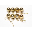 Bola de Natal 3cm Lisa c/8pcs Dourada – Kit Enfeites Natalinos Metálicos para Árvores e Decoração