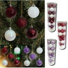 Kit 36 Bolas de Natal 6cm Duarte Sortido Wincy – Decoração Natalina com Glitter e Cores Variadas
