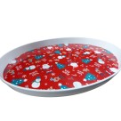Bandeja Natal 33,5x25cm Oval Sortida Decorativa Plástica Temática Natal