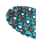 Bandeja Oval Flowers Natalina 40x29x2,9cm Decorativa para Mesa Posta de Natal – Servir Doces, Petiscos e Sobremesas 