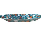 Bandeja Oval Flowers Natalina 44X32X3cm Decorativa para Mesa Posta de Natal – Servir Doces, Petiscos e Sobremesas
