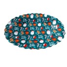 Bandeja Oval Flowers Natalina 44X32X3cm Decorativa para Mesa Posta de Natal – Servir Doces, Petiscos e Sobremesas