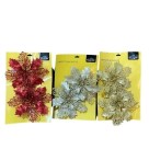 Enfeite Flor Vazada 17cm Natalina – Flor Decorativa Brilhante para Árvore, Guirlanda e Mesa