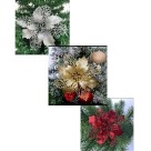 Enfeite Flor Vazada 17cm Natalina – Flor Decorativa Brilhante para Árvore, Guirlanda e Mesa