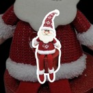 Boneco Papai Noel 38cm Ormek Seat Legs Natal Decorativo Sentado com Pernas Flexíveis