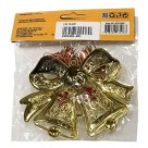 Enfeite Sinos 50x36cm Wincy Natal Decorativo Dourado com Laço e Detalhes Festivos