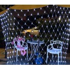 Lamp Rede 1,2×1,2 m 120 LED 220V Branco Frio – Rede de Luzes Decorativas Natalinas com 8 Funções de Piscar para Paredes, Fachadas e Janelas