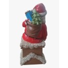 Papai Noel decorativo na chaminé 12x10,8x19,8cm enfeite natalino em resina para mesa, sala e decoração de Natal