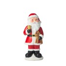 Papai Noel decorativo sino e rena 9,8x9,8x22cm enfeite natalino em resina para mesa, sala e decoração de Natal
