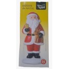 Papai Noel decorativo sino e rena 9,8x9,8x22cm enfeite natalino em resina para mesa, sala e decoração de Natal