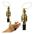Enfeite para árvore quebra-nozes metalizado 3,5x11,8cm decorativo natalino clássico em resina para árvore de Natal, guirlandas e arranjos festivos