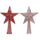 Ponteira para árvore de Natal estrela 18x25cm decorativa com glitter ou metalizado para topo de árvore natalina elegante e brilhante