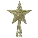 Ponteira para árvore de Natal estrela 18x25cm decorativa com glitter ou metalizado para topo de árvore natalina elegante e brilhante