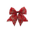 Enfeite laço c/2pcs Verik 12x13cm natalino decorativo com glitter para árvore de Natal, guirlandas, portas e arranjos festivos