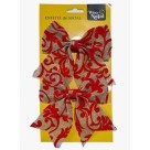 Enfeite laço c/2pcs Verik 12x13cm natalino decorativo com glitter para árvore de Natal, guirlandas, portas e arranjos festivos