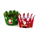 Cesto de feltro árvores duplas 16x12cm natalino decorativo para mesa, doces, presentes e arranjos de Natal