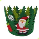 Cesto de feltro árvores duplas 16x12cm natalino decorativo para mesa, doces, presentes e arranjos de Natal
